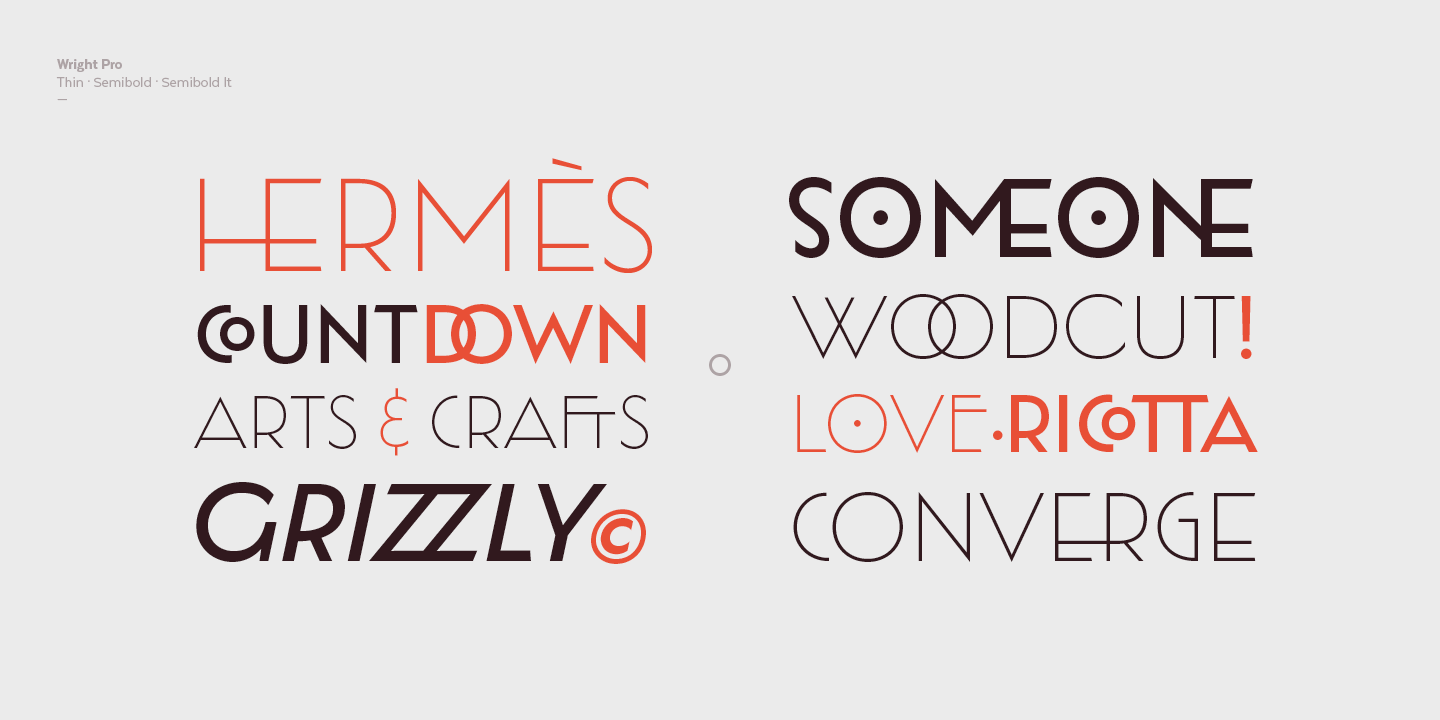 Ejemplo de fuente Wright Funk SemiBold Italic